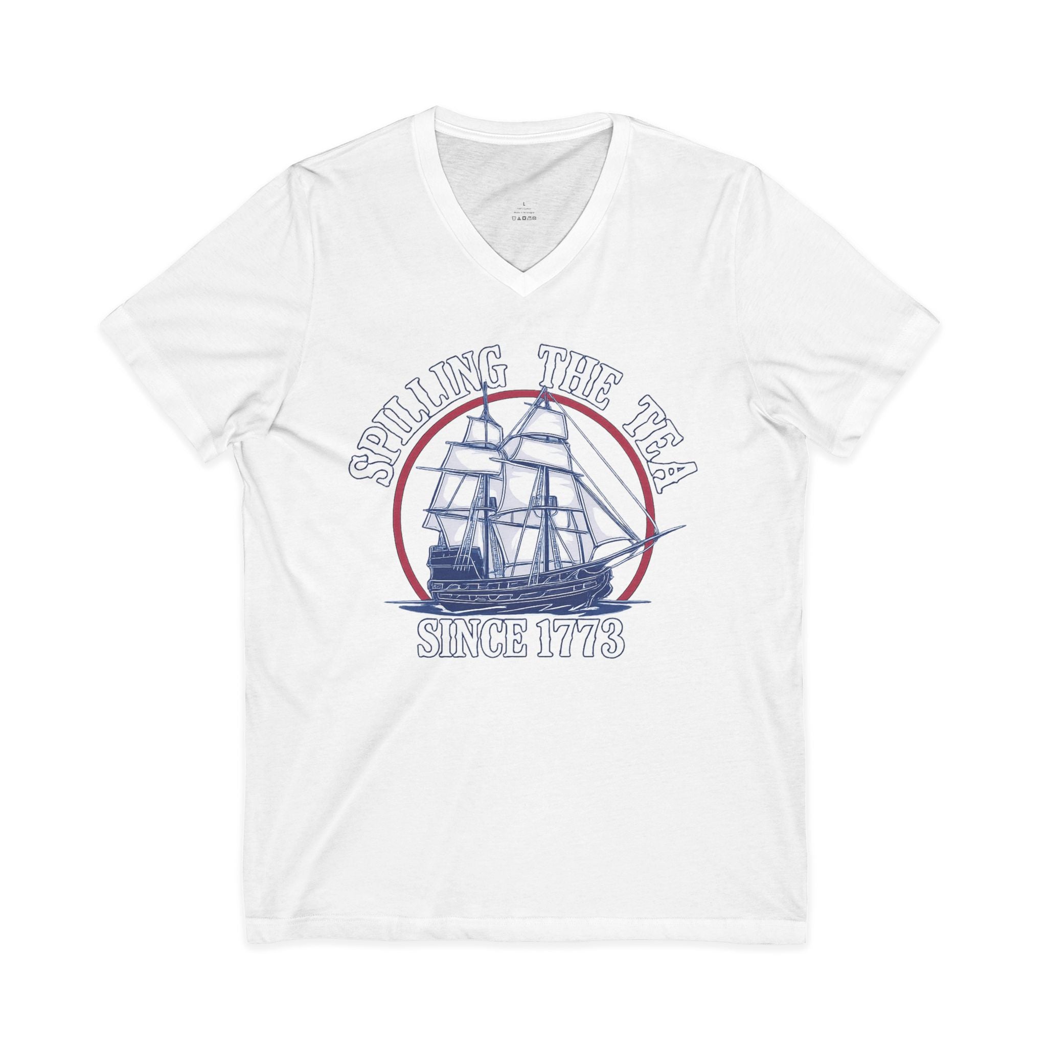 Spilling The Tea Jersey Short Sleeve V-Neck Tee