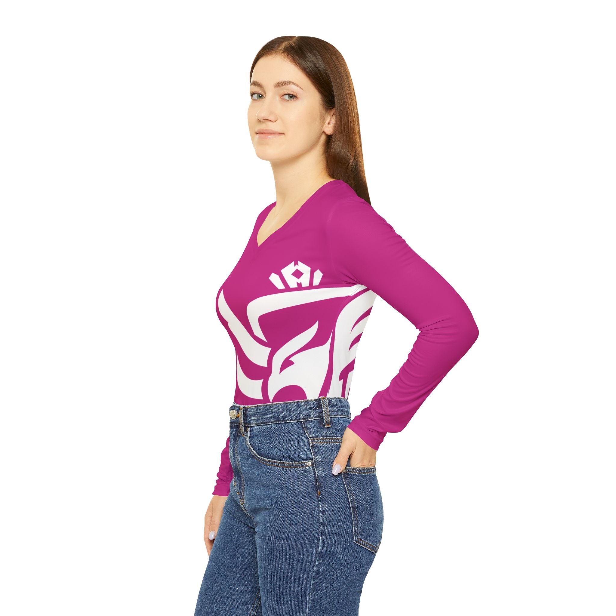 Women's Royal Sparrow Long Sleeve V-neck Shirt