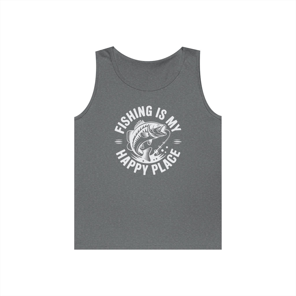 Fishing Is My Happy Place Heavy Cotton Tank Top