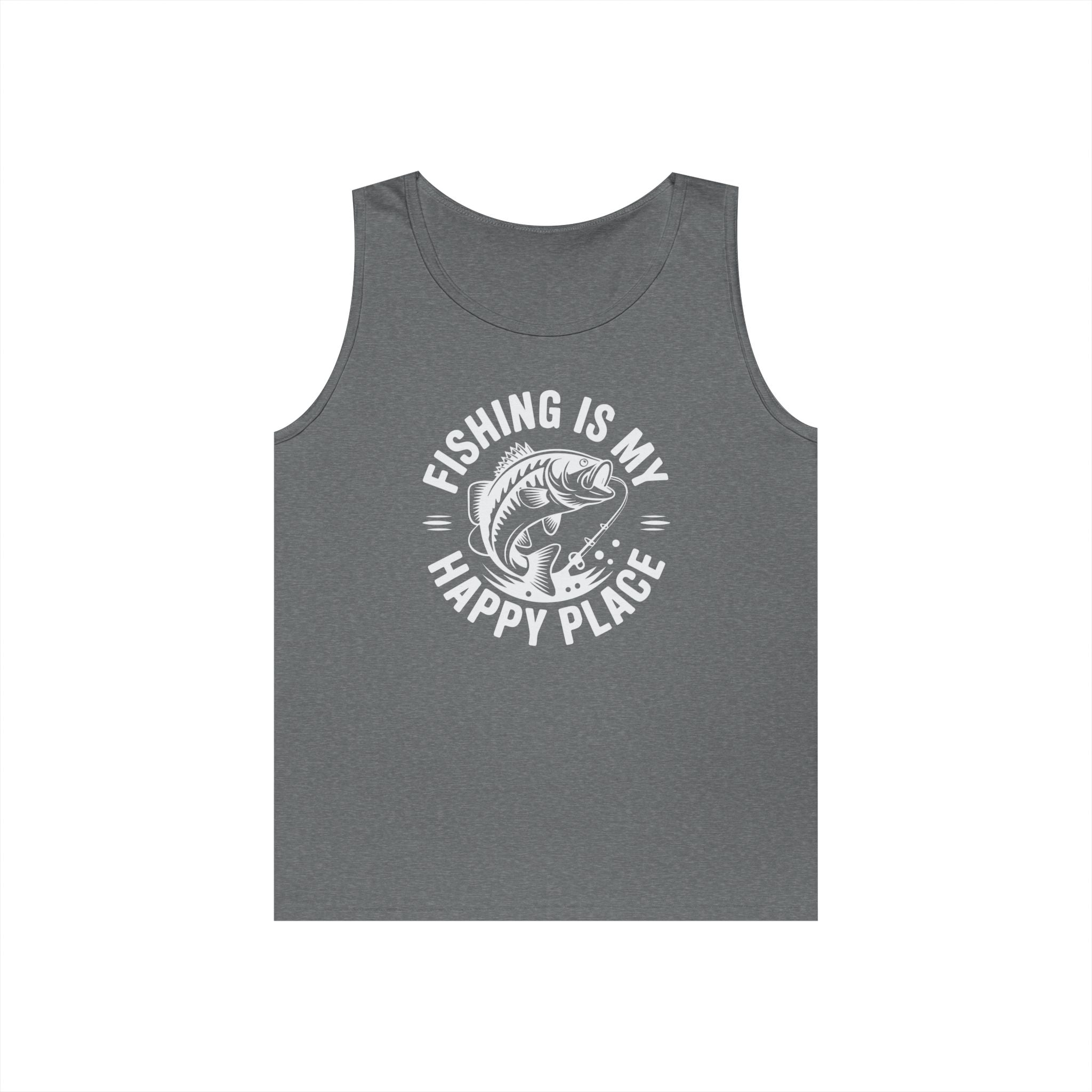 Fishing Is My Happy Place Heavy Cotton Tank Top