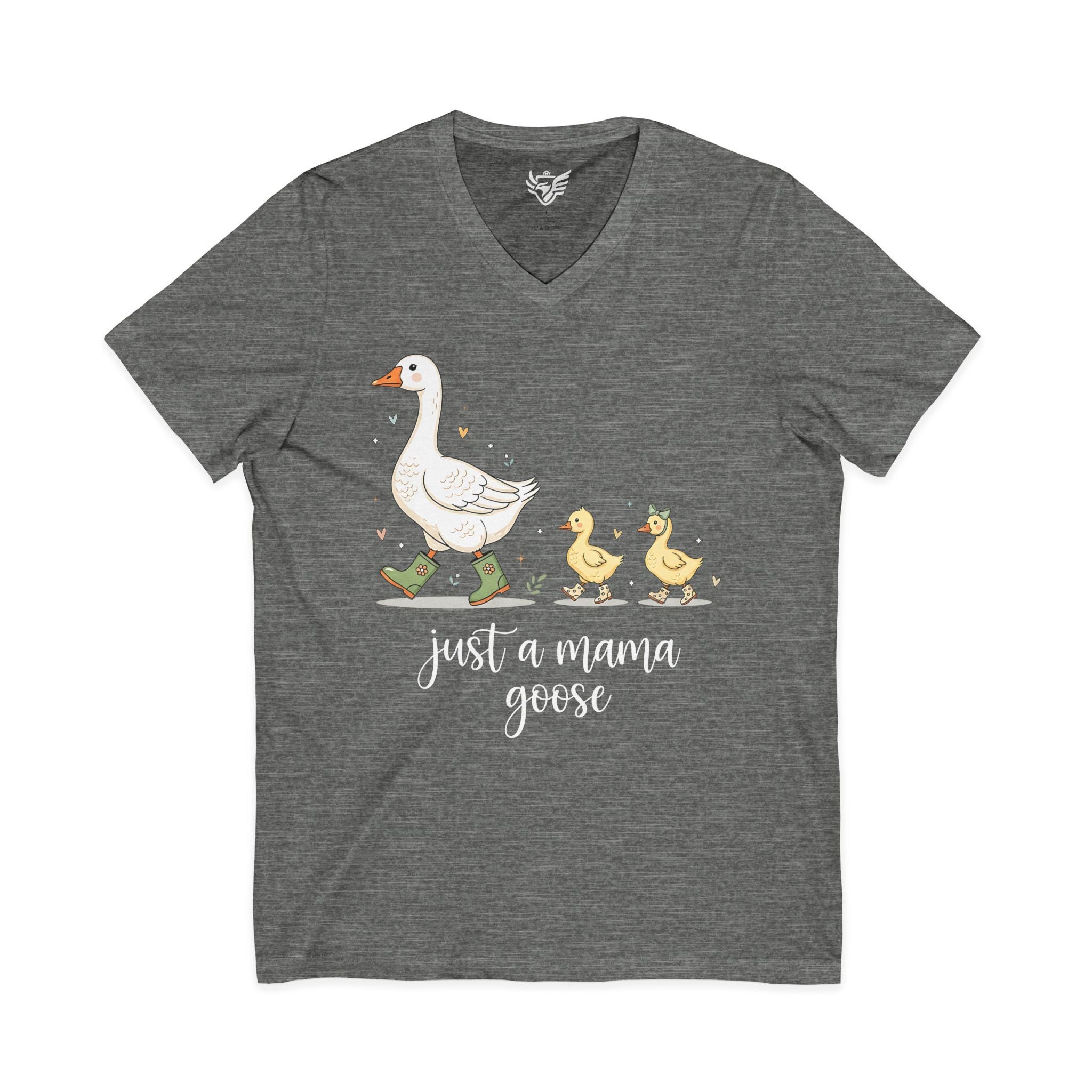 Just A Momma Goose Jersey Short Sleeve V-Neck Tee