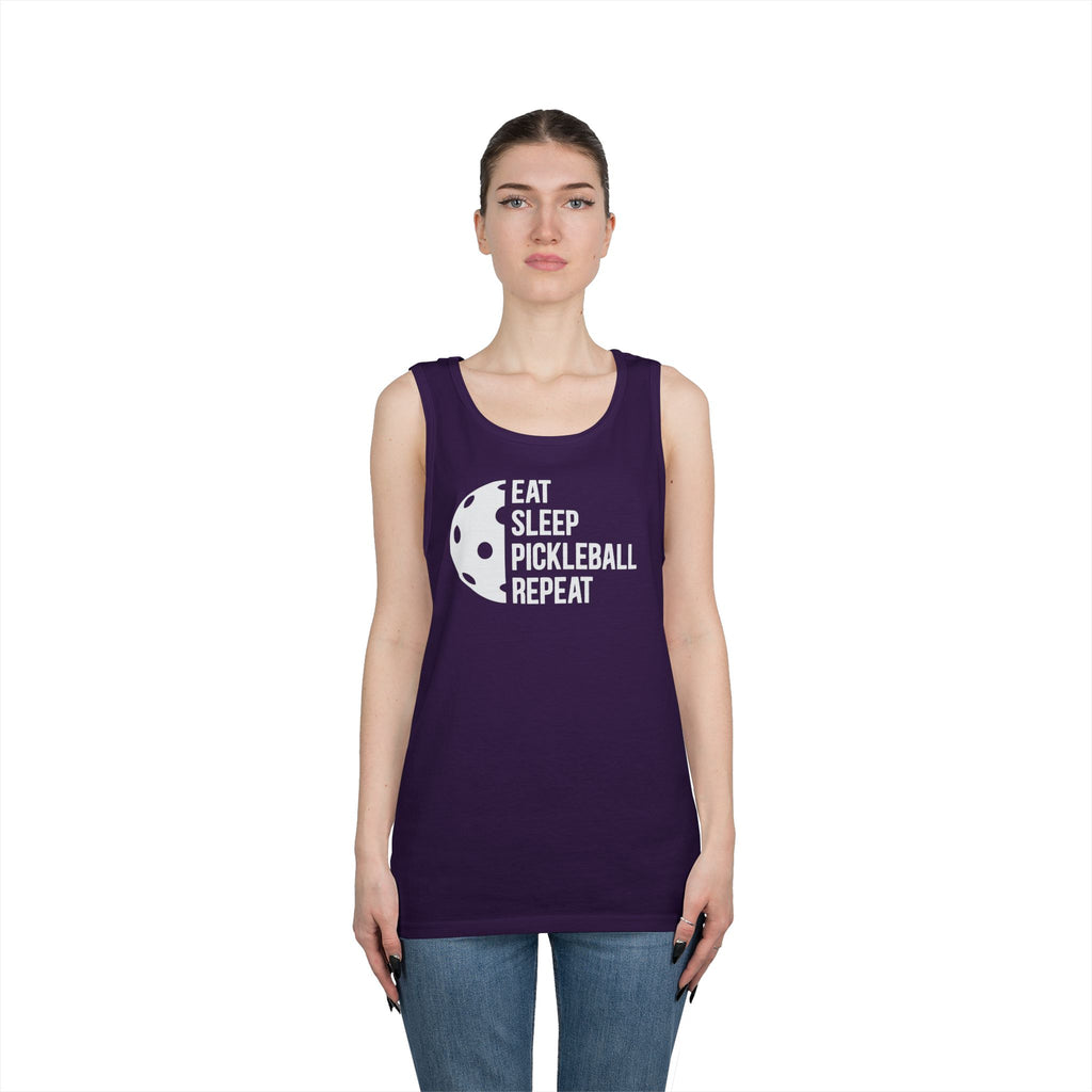 Eat Sleep Pickleball Heavy Cotton Tank Top