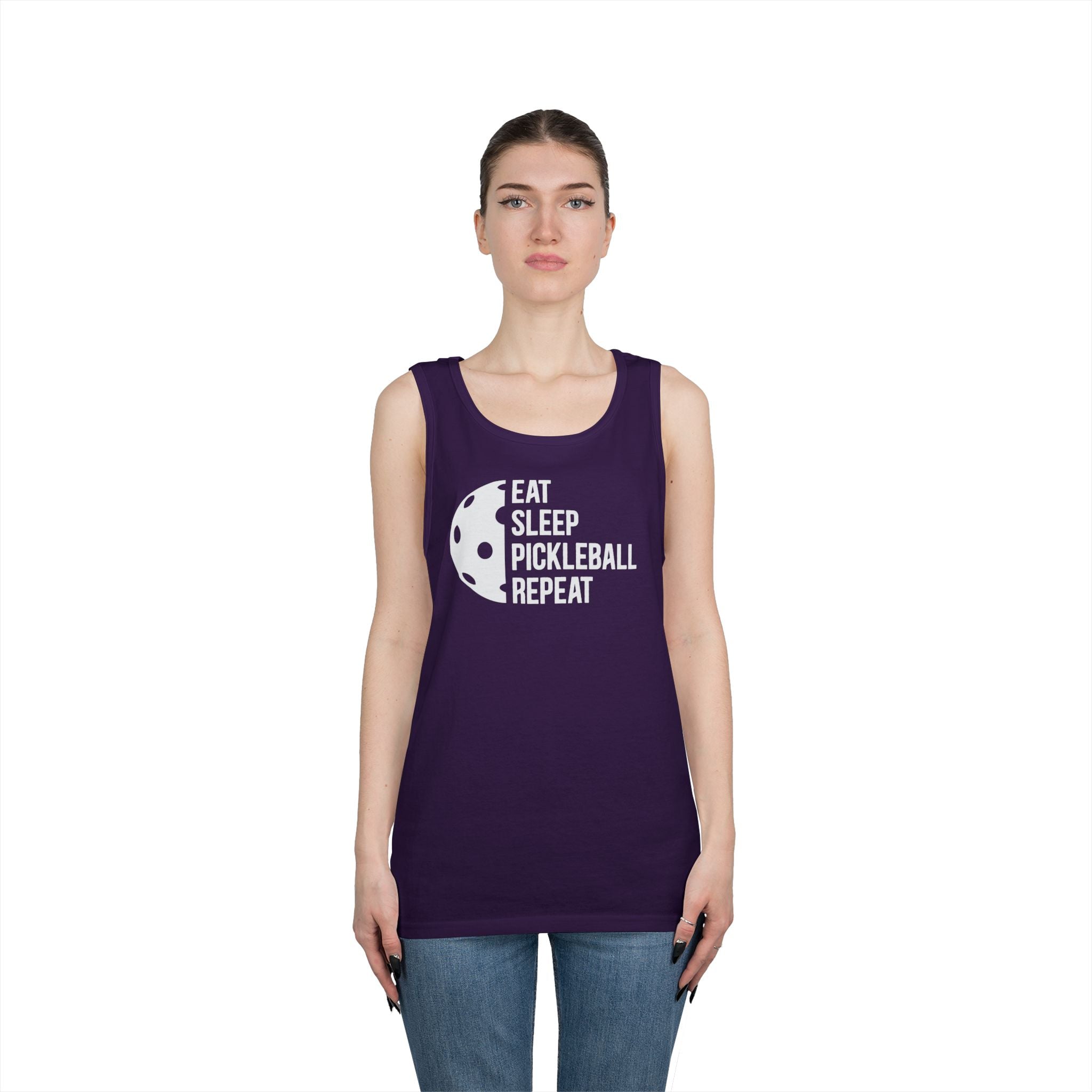 Eat Sleep Pickleball Heavy Cotton Tank Top