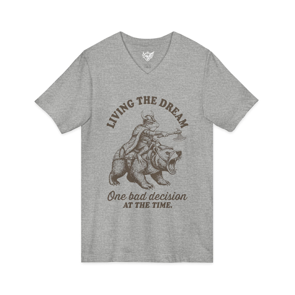 Living The Dream Jersey Short Sleeve V-Neck Tee