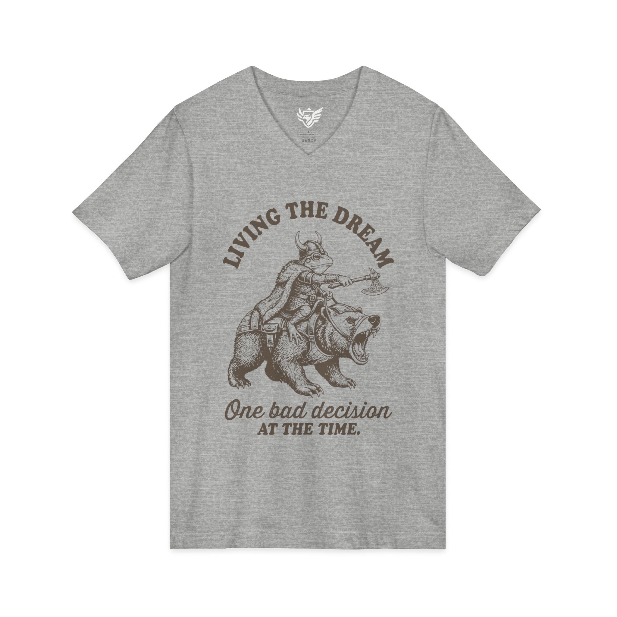 Living The Dream Jersey Short Sleeve V-Neck Tee