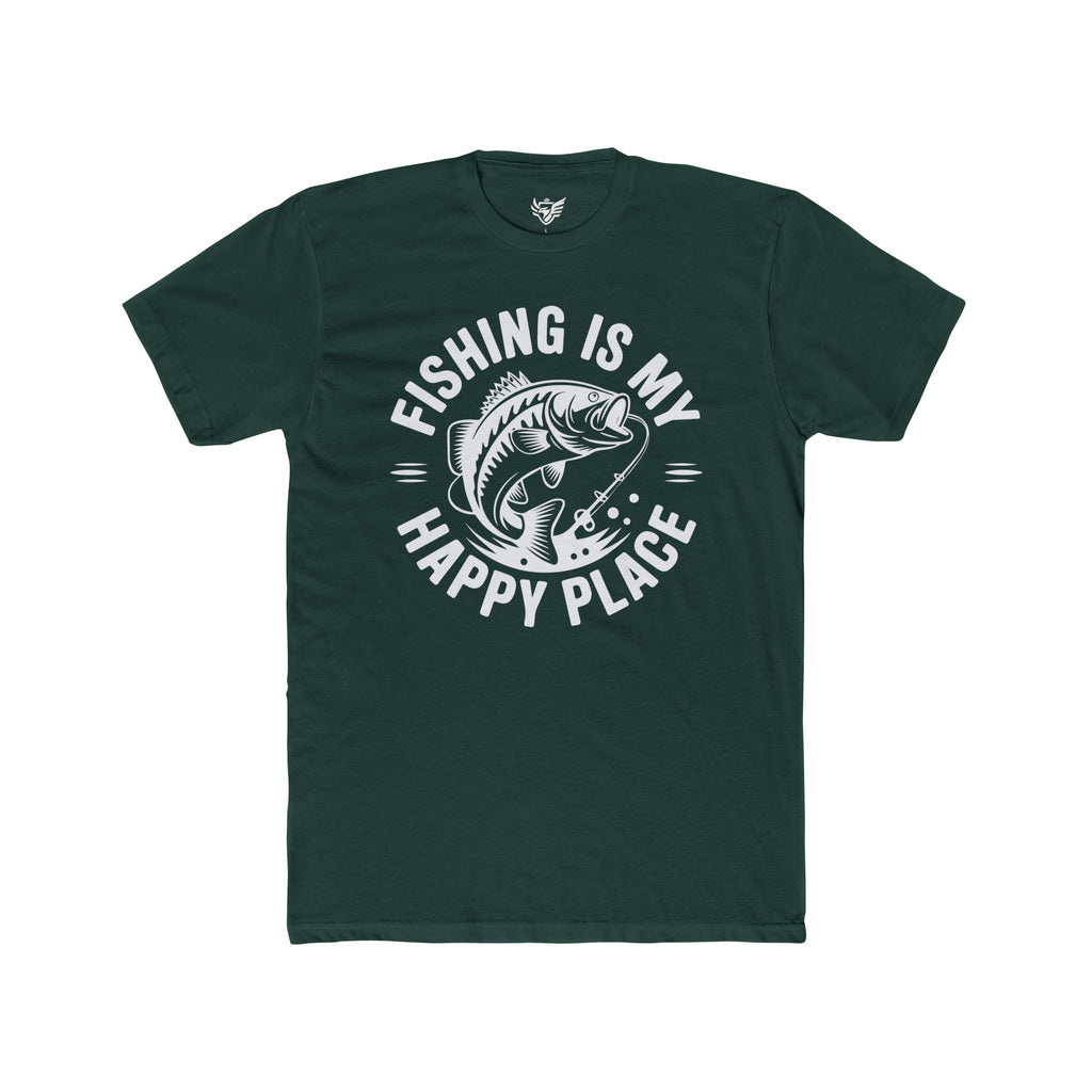 Fishing Is My Happy Place Cotton Crew Tee
