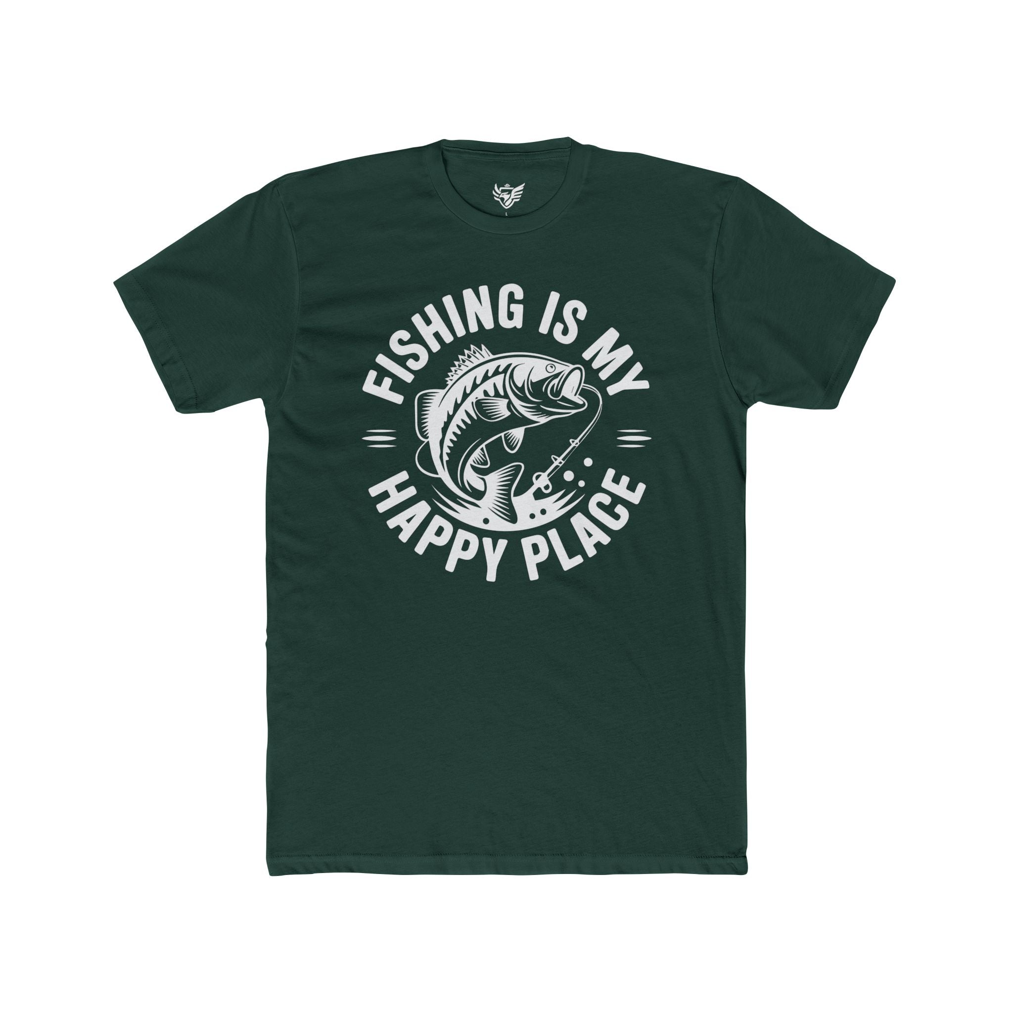Fishing Is My Happy Place Cotton Crew Tee