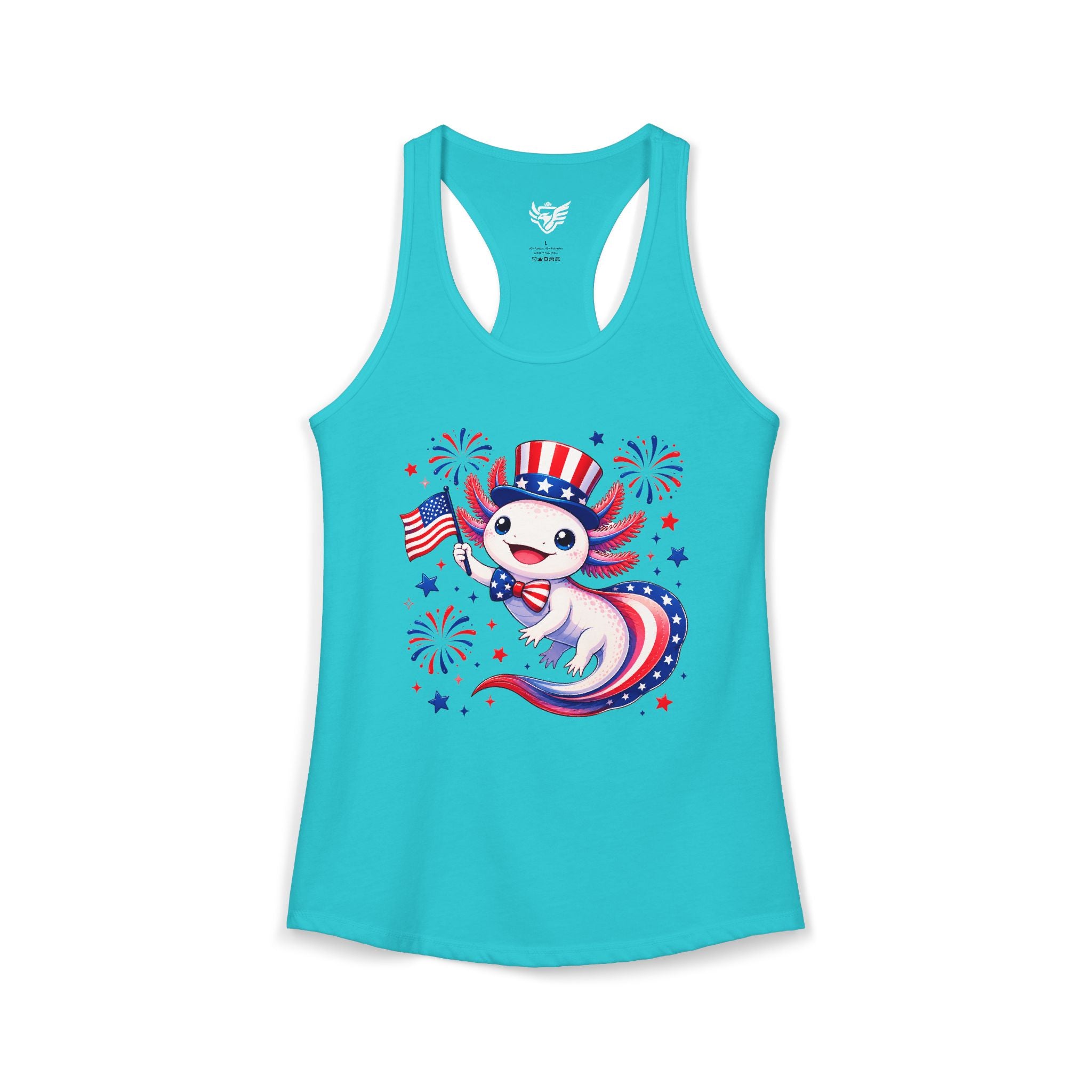 Patriotic Axolotl Ideal Racerback Tank
