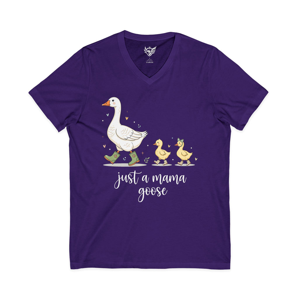 Just A Momma Goose Jersey Short Sleeve V-Neck Tee