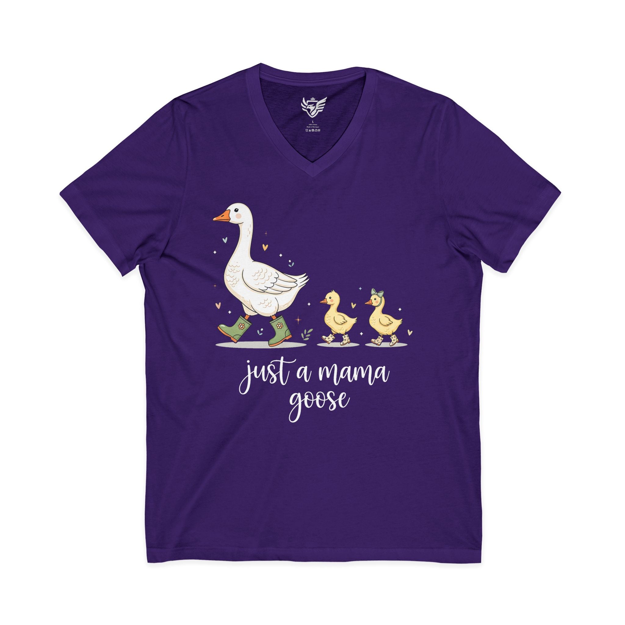 Just A Momma Goose Jersey Short Sleeve V-Neck Tee