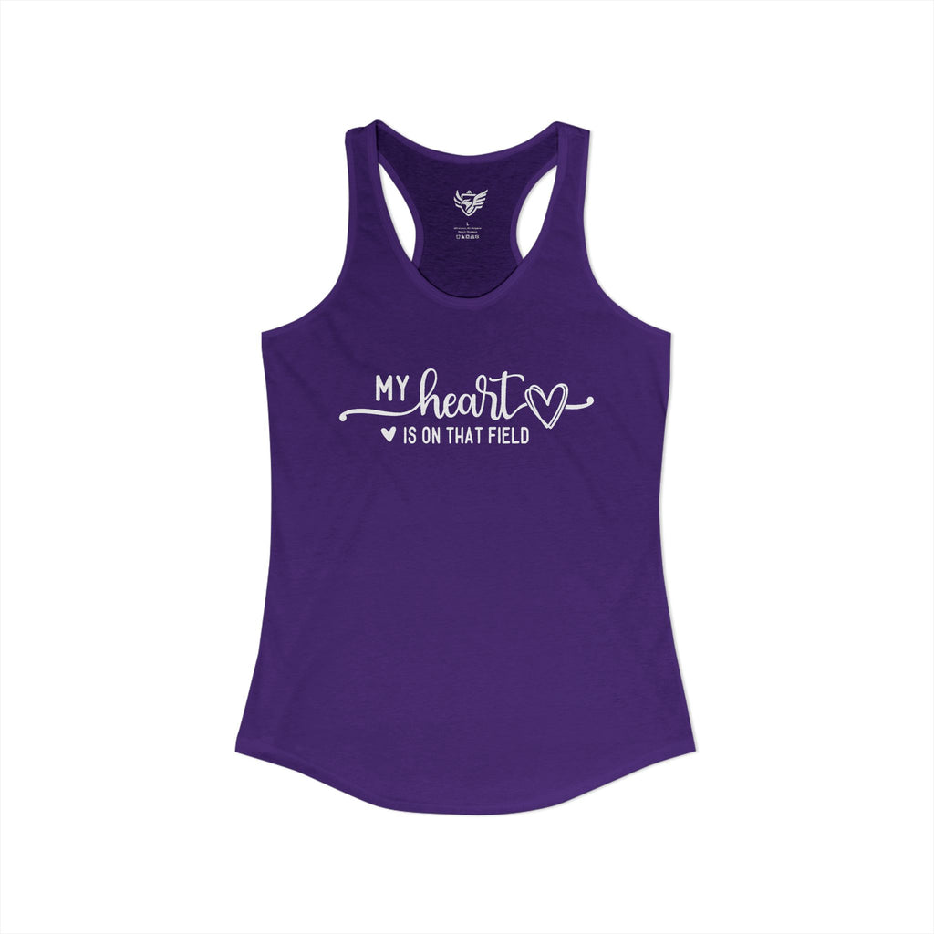 My Heart is on that Field Ideal Racerback Tank