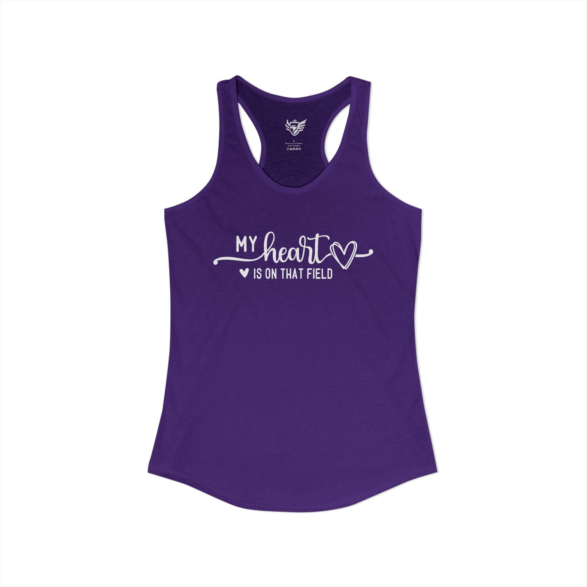 My Heart is on that Field Ideal Racerback Tank