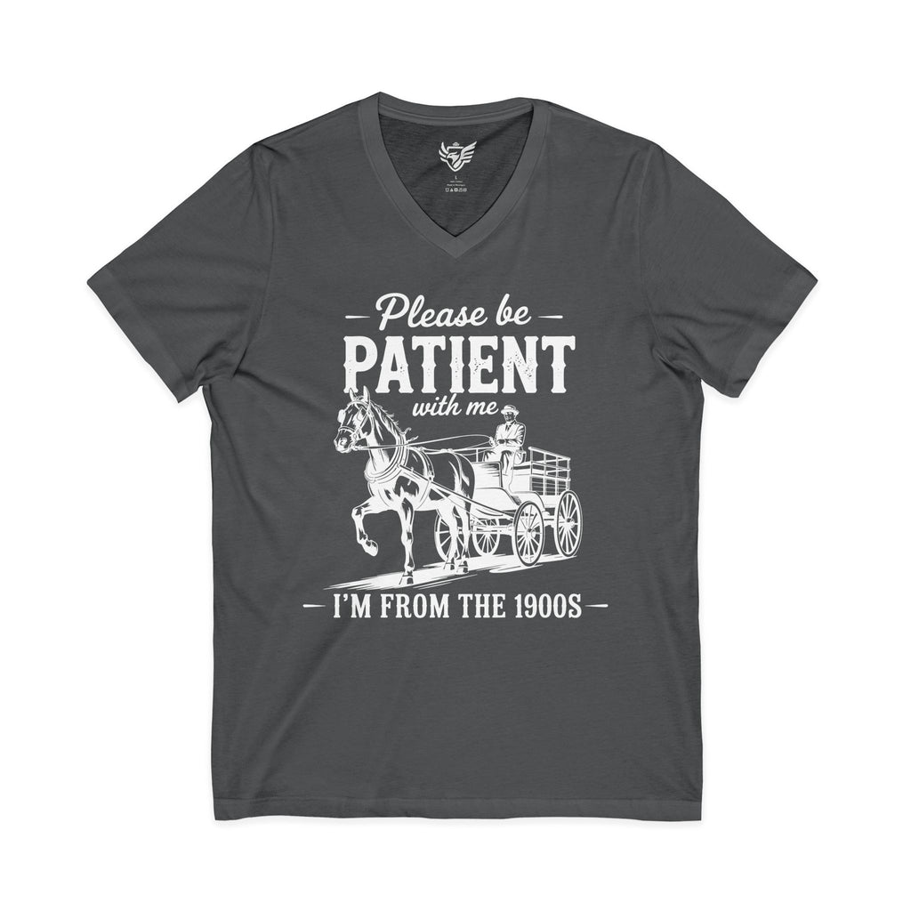 Patience Please Jersey Short Sleeve V-Neck Tee