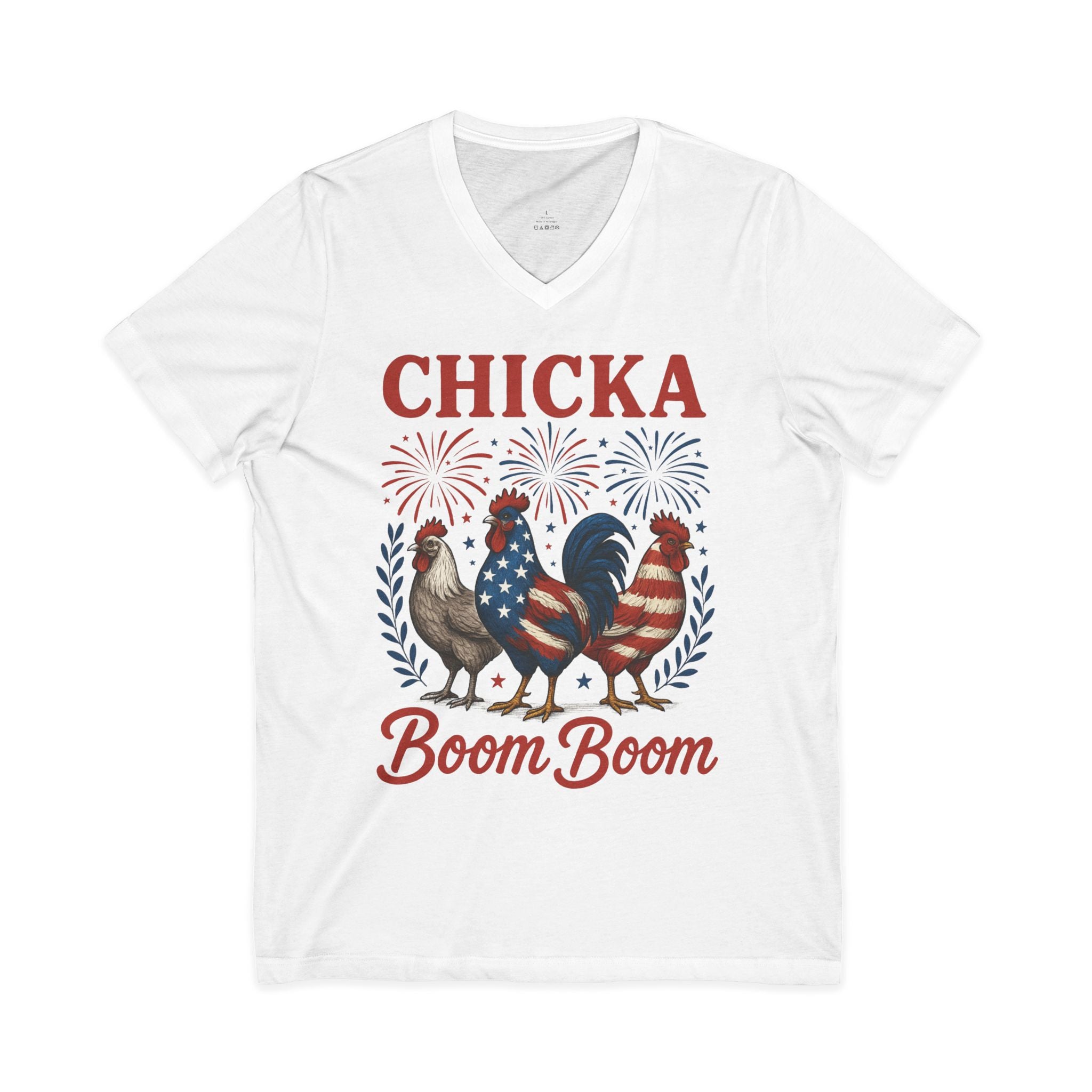 Chicka Boom Boom Jersey Short Sleeve V-Neck Tee