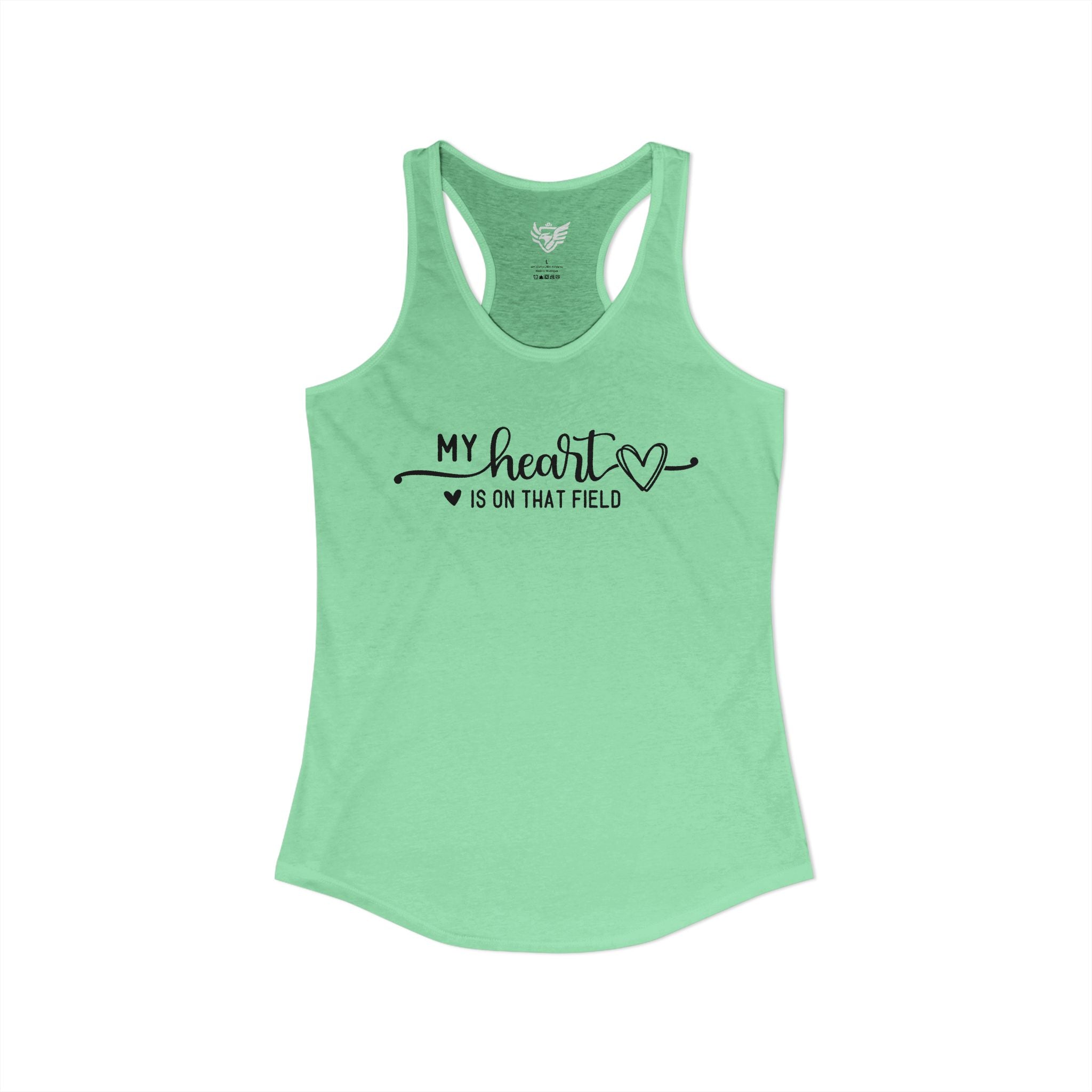 My Heart is on that Field Ideal Racerback Tank