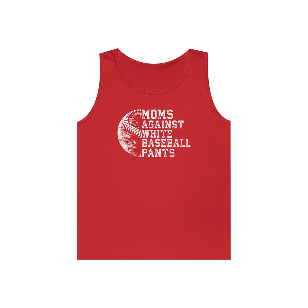Mom's Against White Baseball Pants Heavy Cotton Tank Top