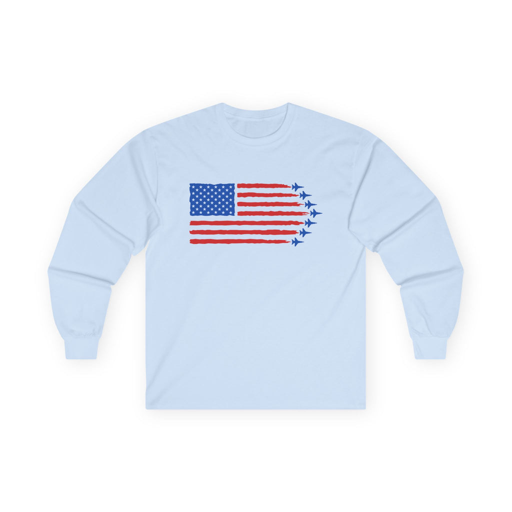 USA Jet Flag Cotton Long Sleeve Tee