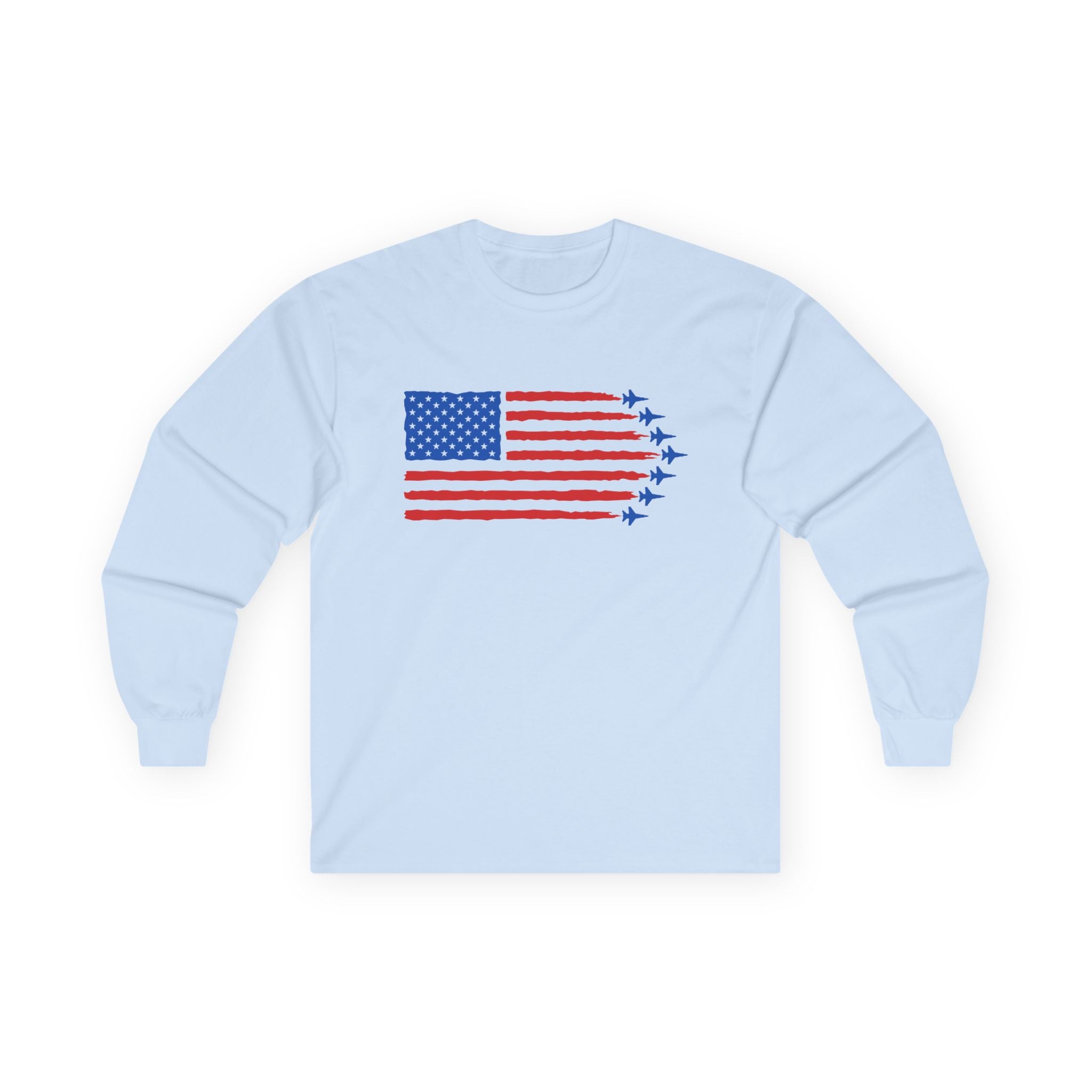USA Jet Flag Cotton Long Sleeve Tee