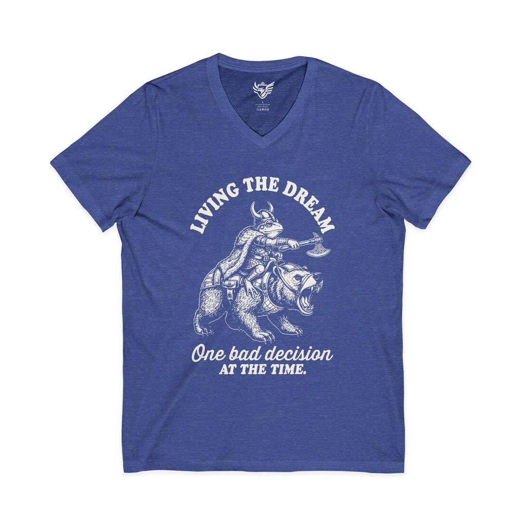 Living The Dream Jersey Short Sleeve V-Neck Tee