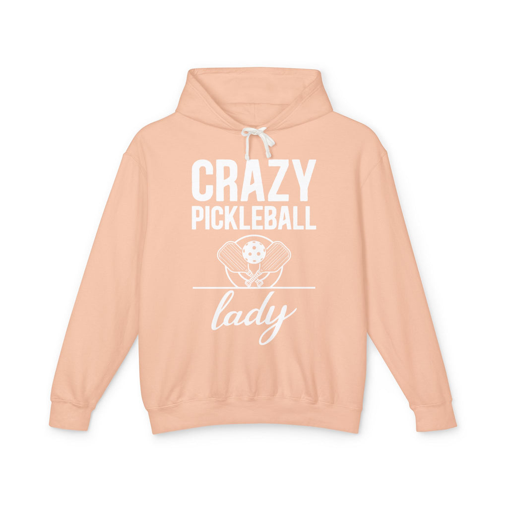 Crazy Pickleball Lady Lightweight Hooded Sweatshirt