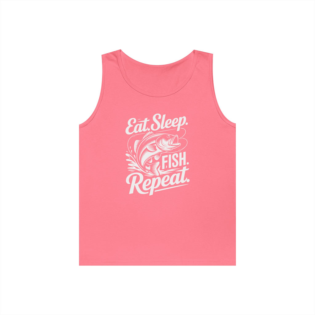 Eat Sleep Fish Repeat Heavy Cotton Tank Top