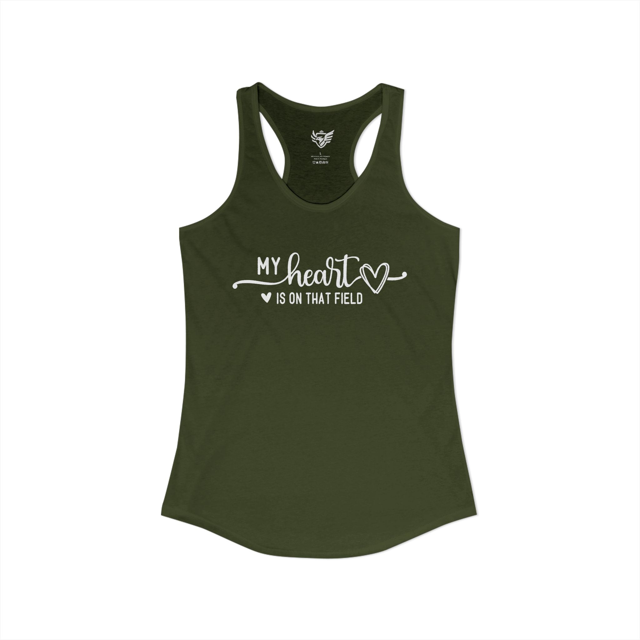 My Heart is on that Field Ideal Racerback Tank