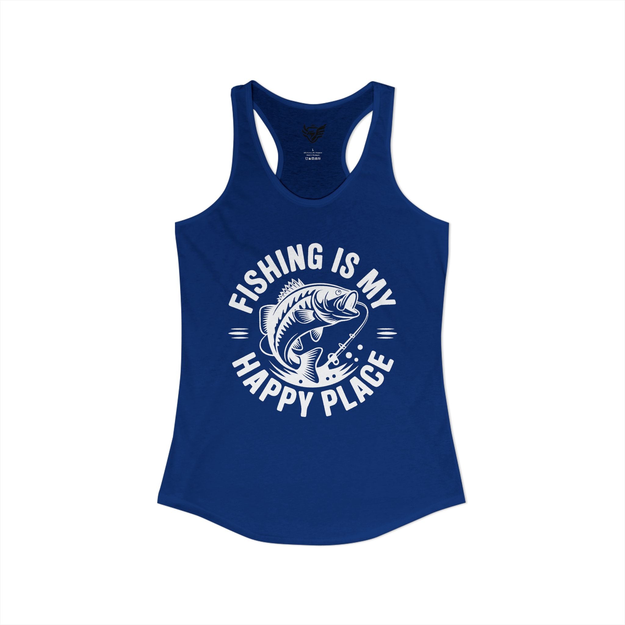 Fishing Is My Happy Place Ideal Racerback Tank