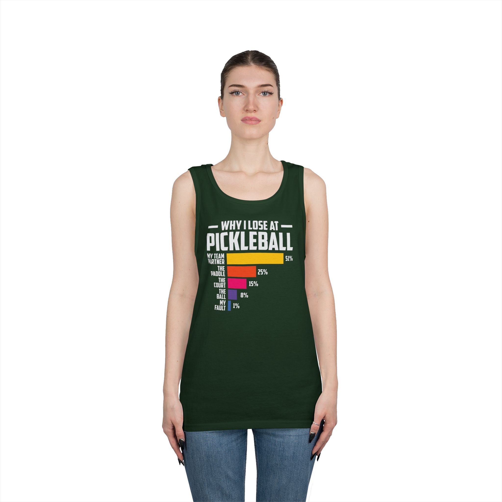 Why I Lose At Pickleball Heavy Cotton Tank Top