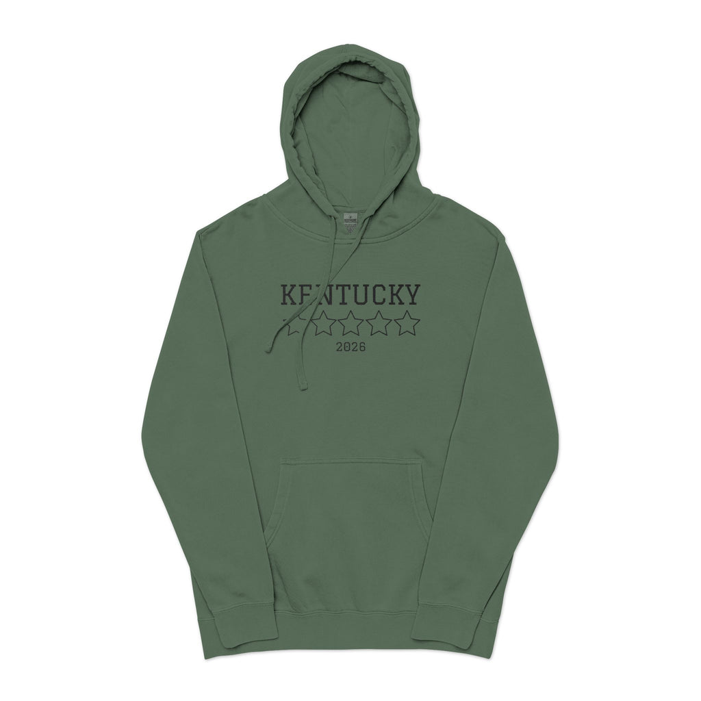 Unisex Embroidered KY Pigment-Dyed Hoodie