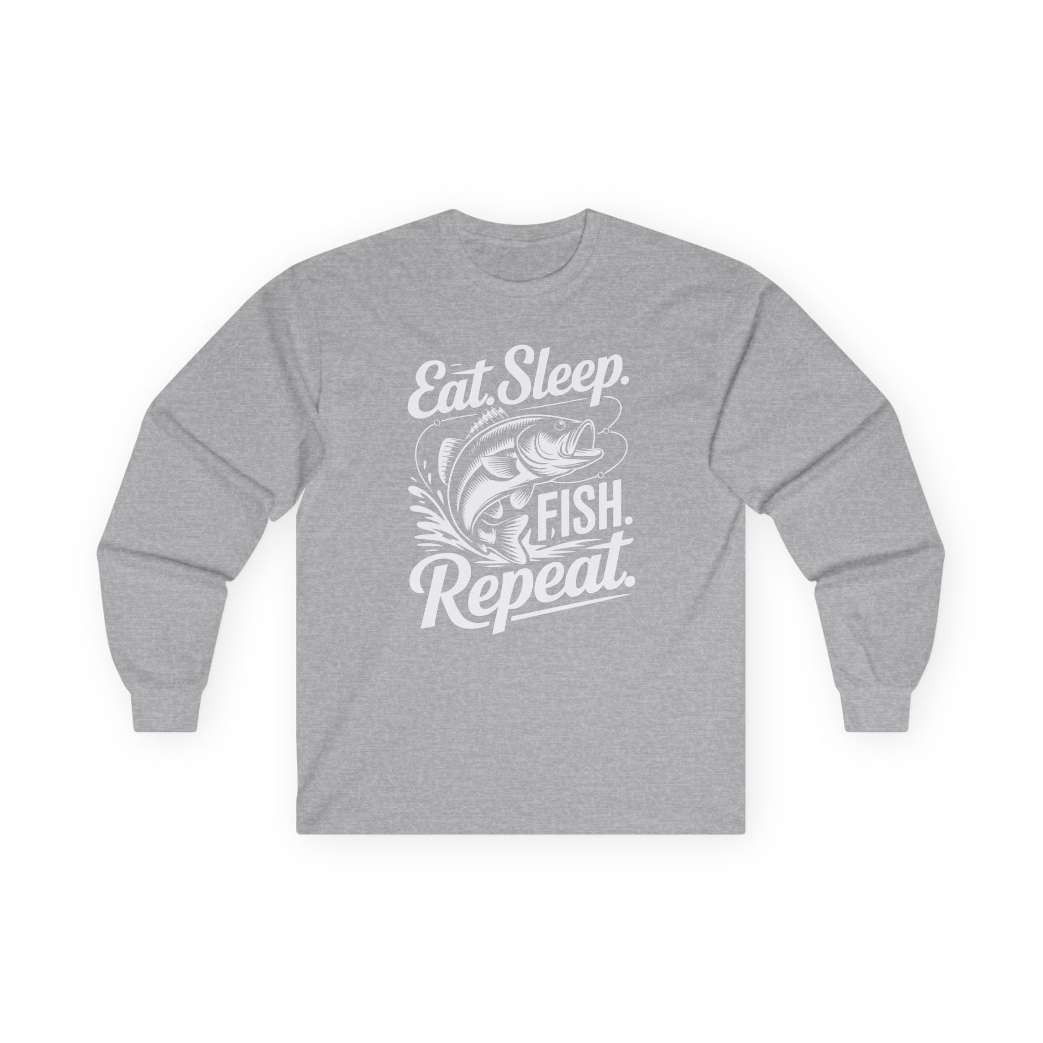 Eat Sleep Fish Repeat Cotton Long Sleeve Tee