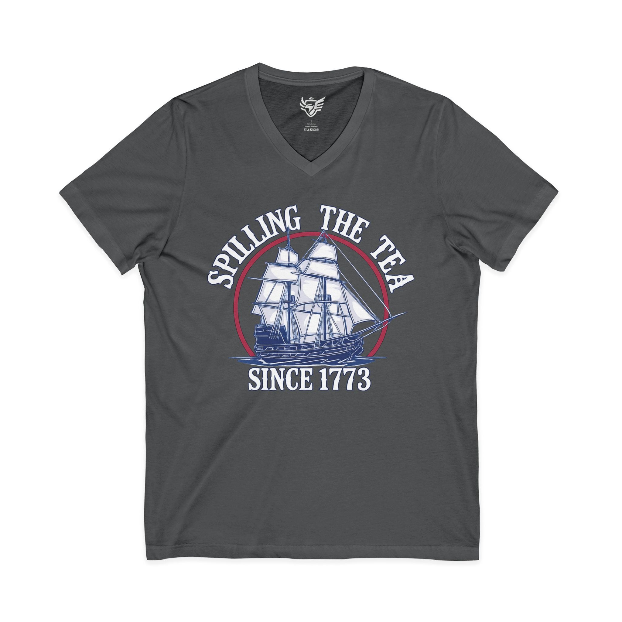 Spilling The Tea Jersey Short Sleeve V-Neck Tee