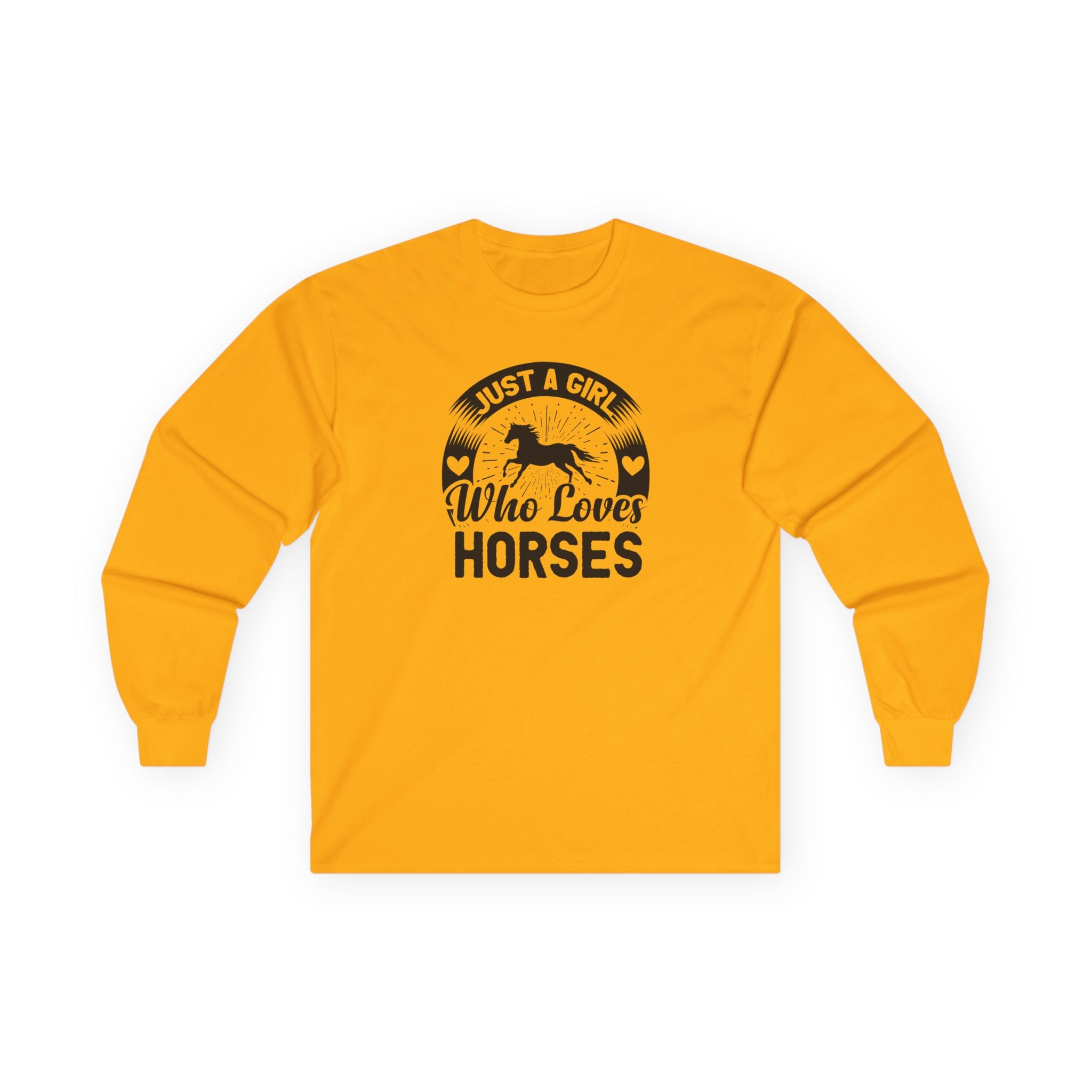 Just a Girl Who Loves Horses Cotton Long Sleeve Tee