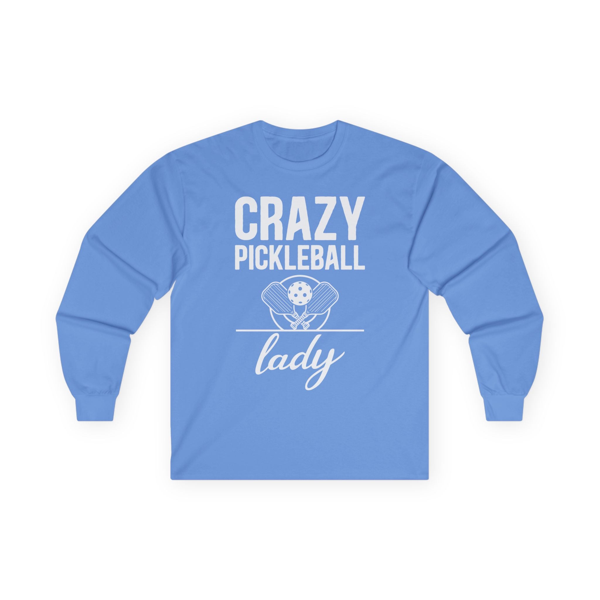 Crazy Pickleball Lady Cotton Long Sleeve Tee