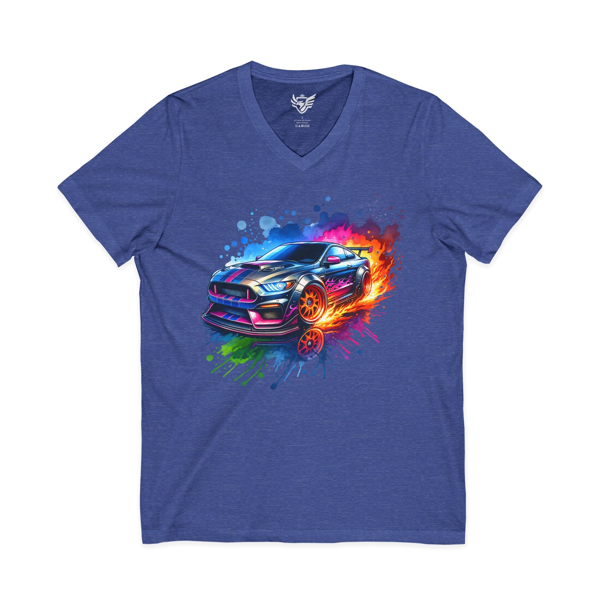 Colorblast Vroom Jersey Short Sleeve V-Neck Tee