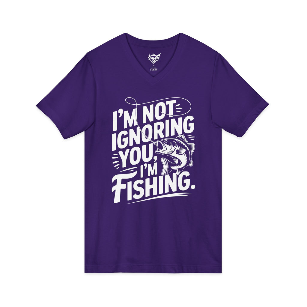 I'm Not Ignoring You Jersey Short Sleeve V-Neck Tee