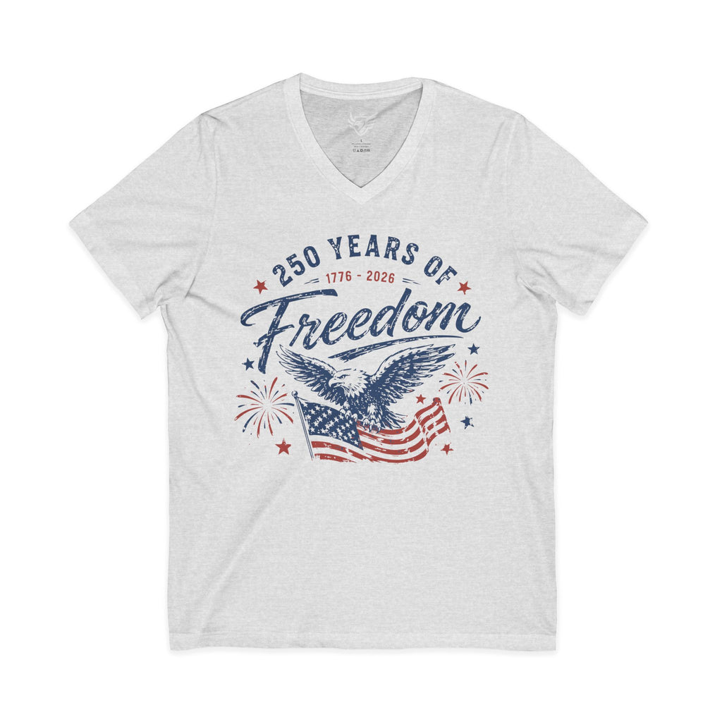 250 Years of Freedom Jersey Short Sleeve V-Neck Tee