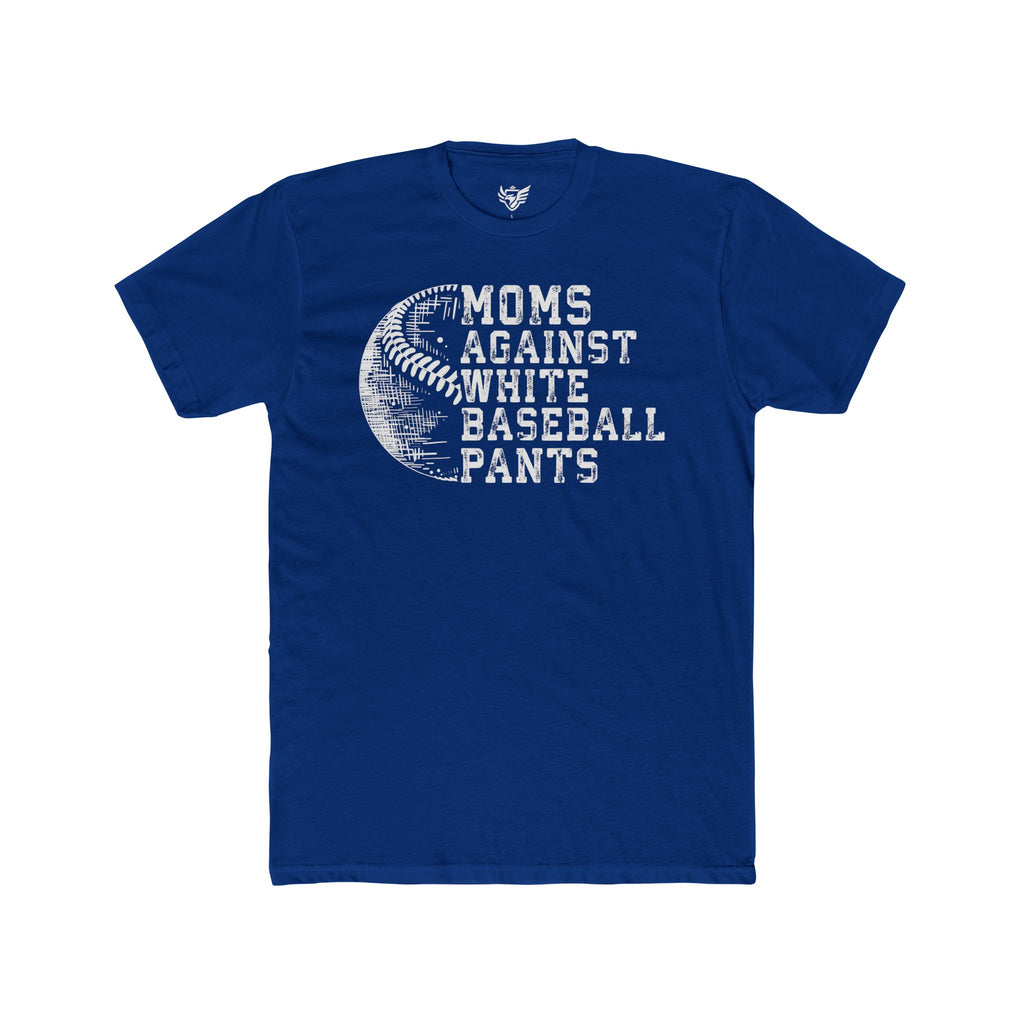 Mom's Against White Baseball Pants Cotton Crew Tee