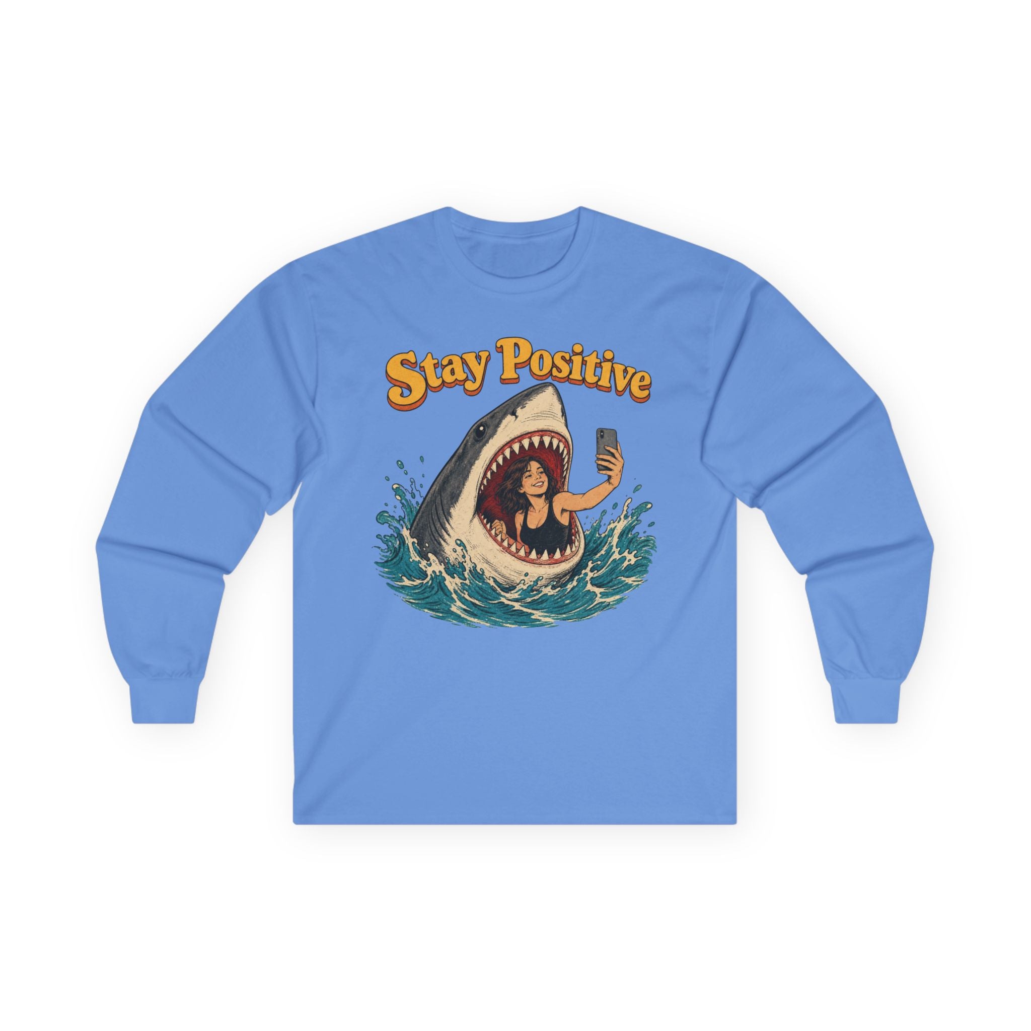 Stay Positive Cotton Long Sleeve Tee