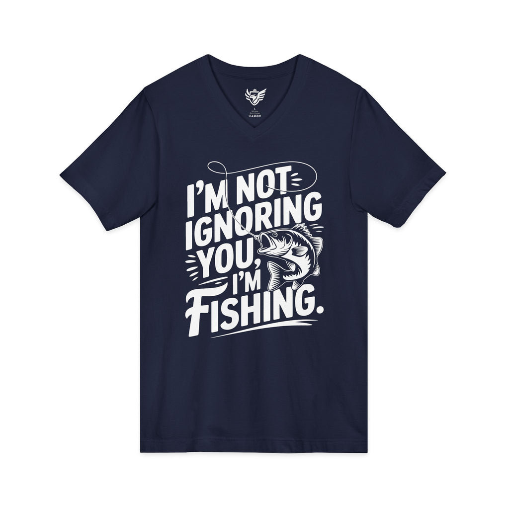 I'm Not Ignoring You Jersey Short Sleeve V-Neck Tee