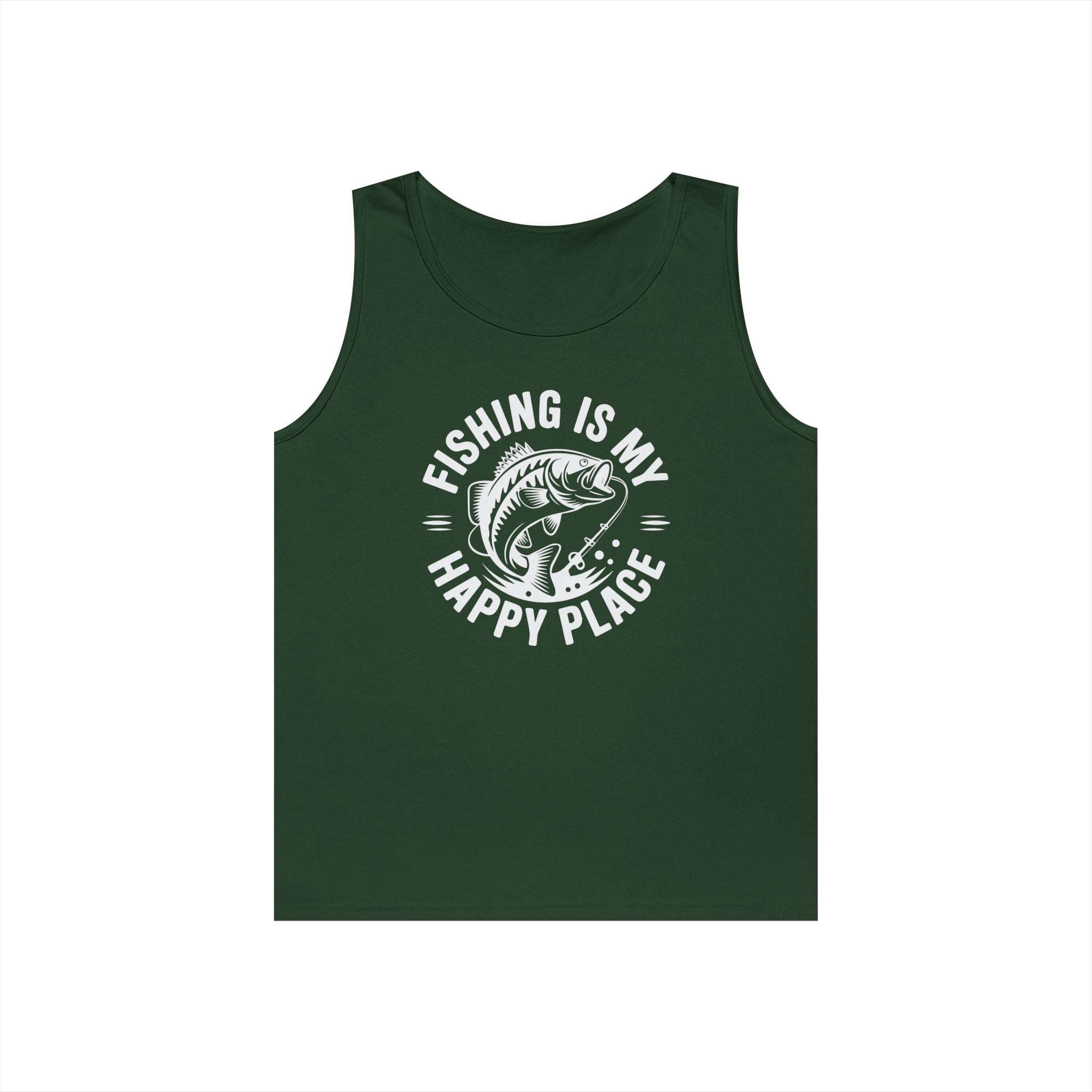 Fishing Is My Happy Place Heavy Cotton Tank Top