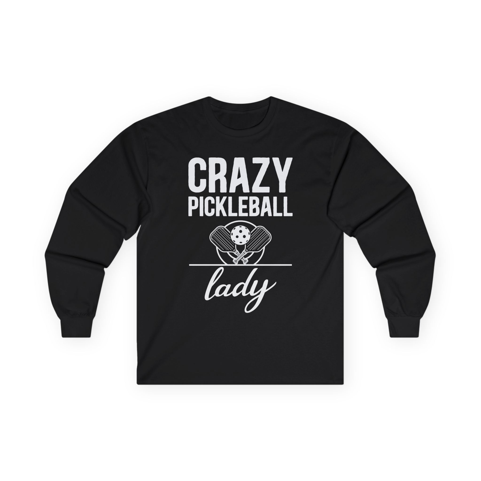 Crazy Pickleball Lady Cotton Long Sleeve Tee