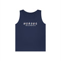 Horses, Friends Theme Heavy Cotton Tank Top