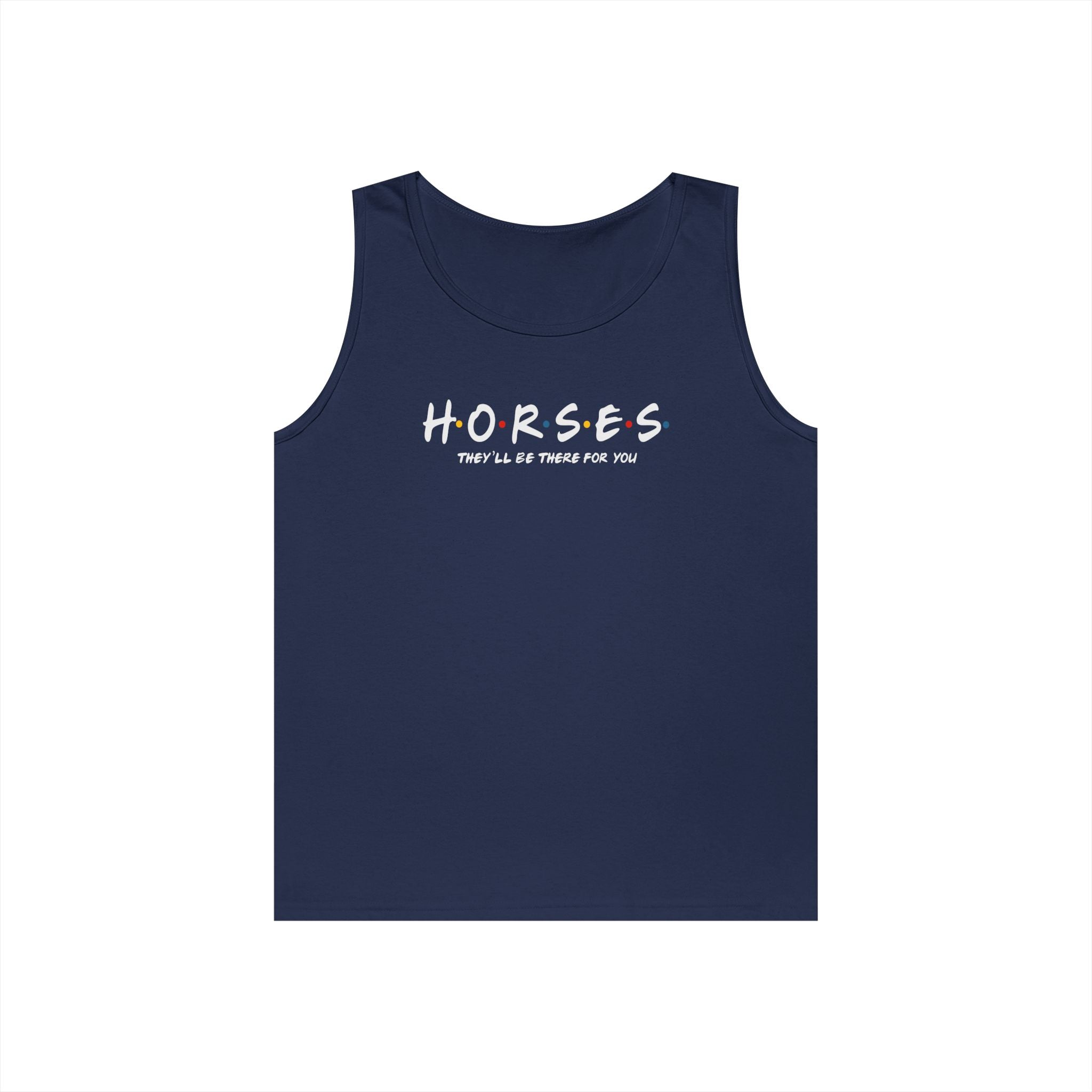 Horses, Friends Theme Heavy Cotton Tank Top