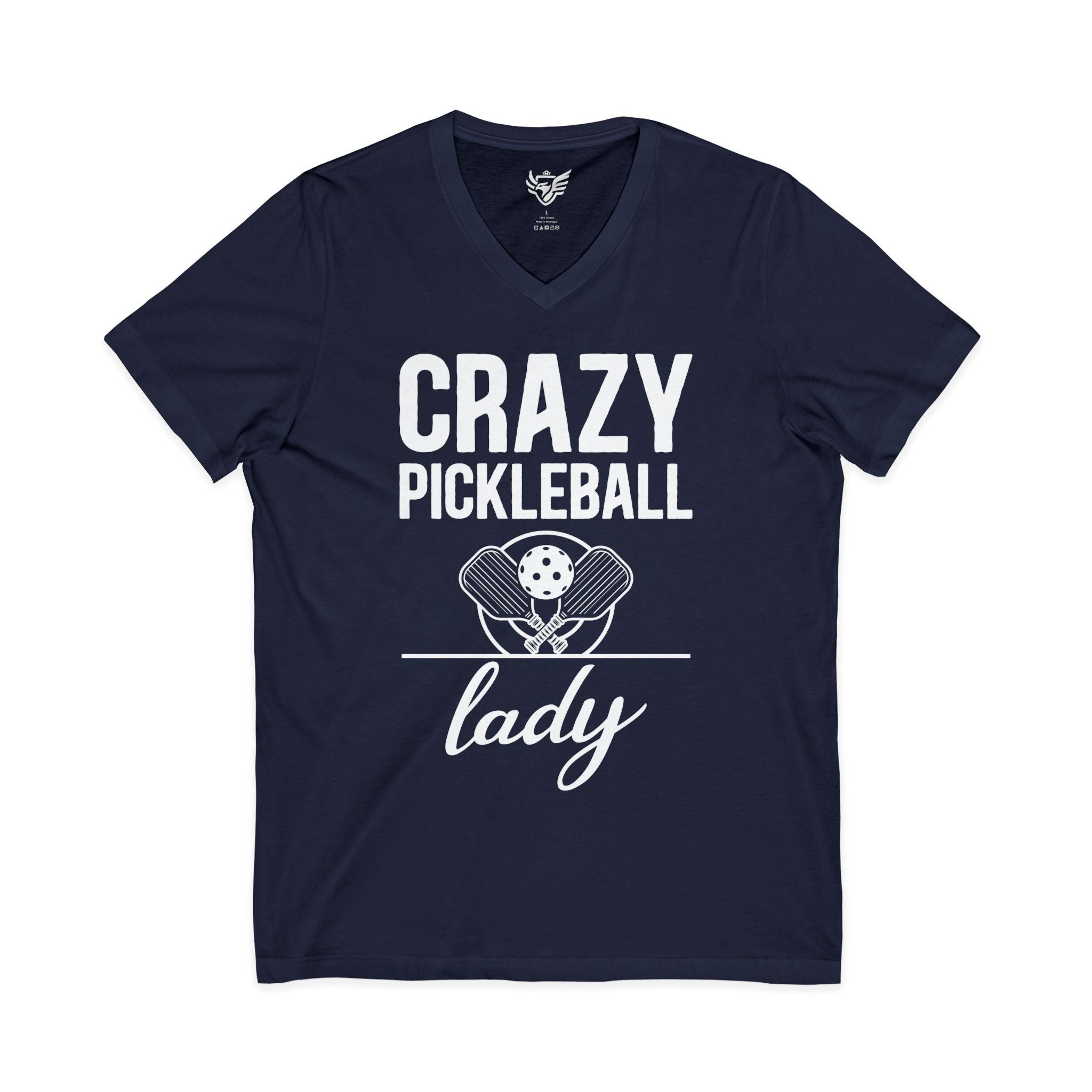 Crazy Pickleball Lady Jersey Short Sleeve V-Neck Tee