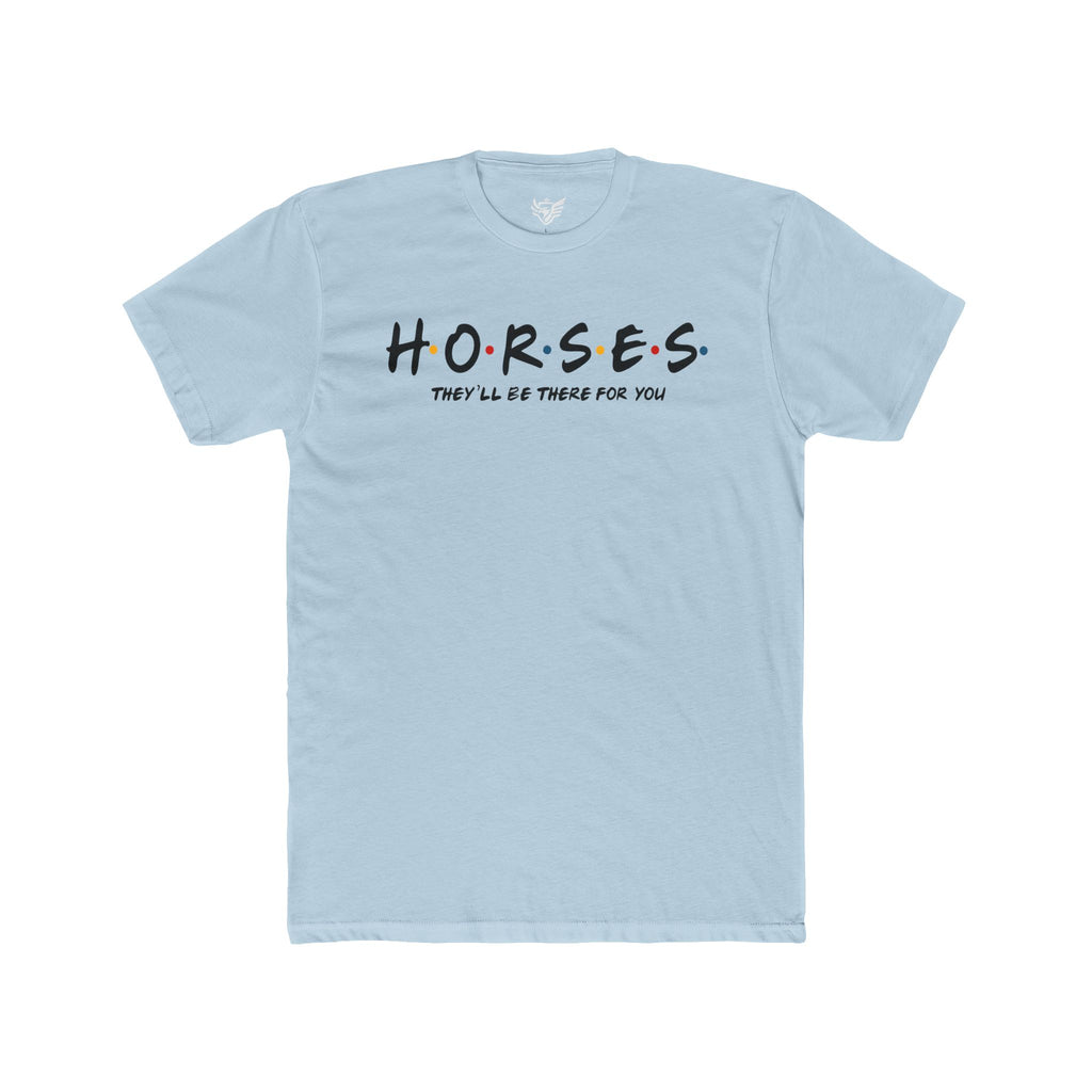 Horses, Friends Theme Cotton Crew Tee
