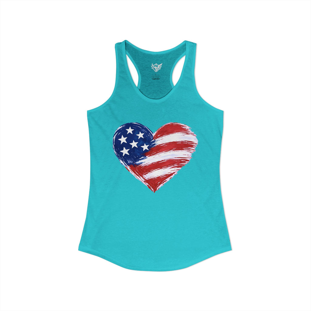 Heart Flag Ideal Racerback Tank