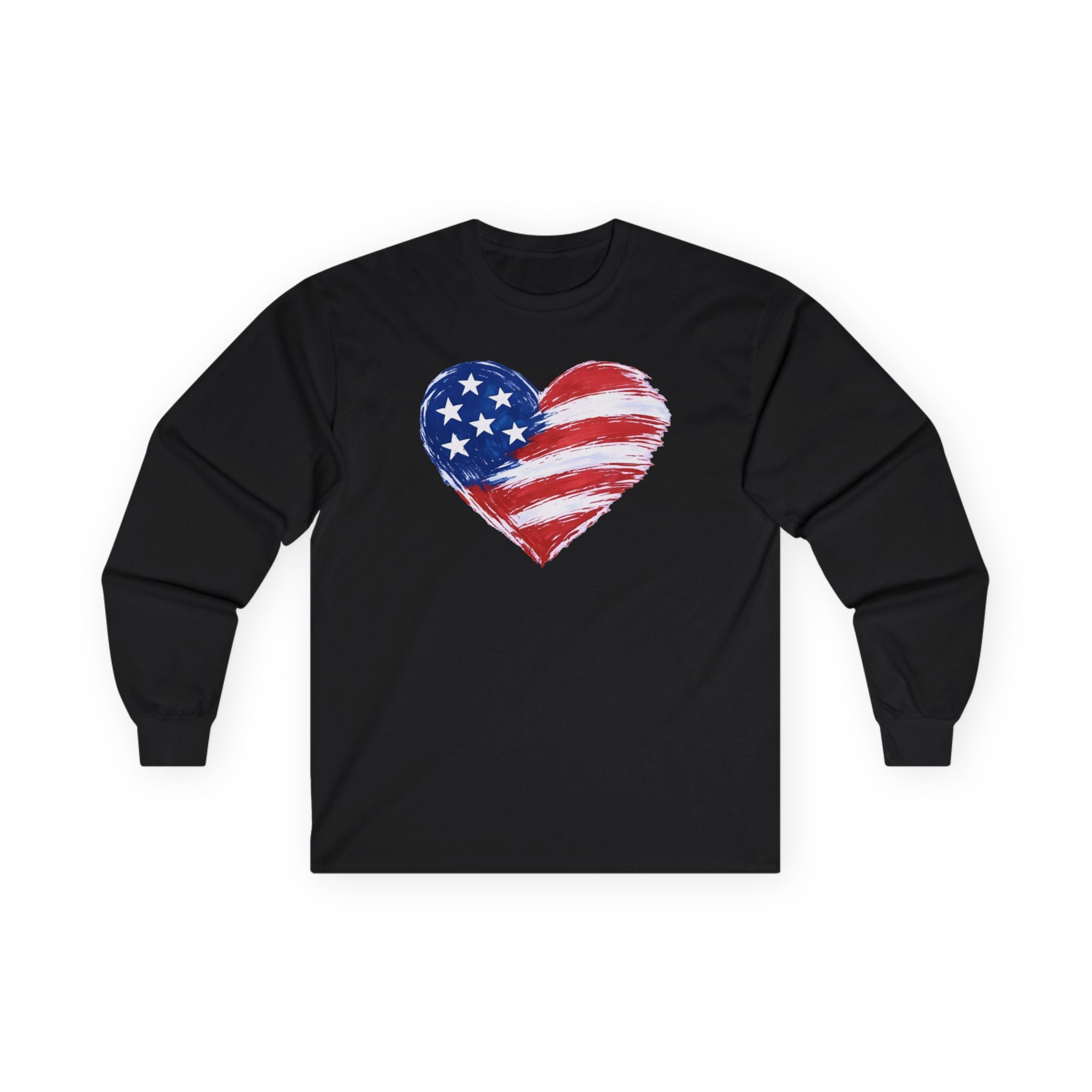 Heart Flag Cotton Long Sleeve Tee