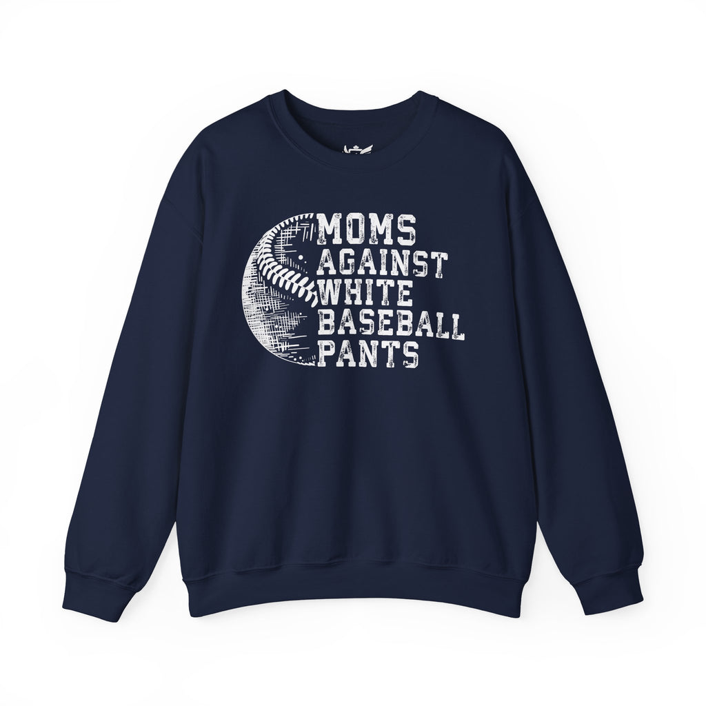 Mom's Against White Baseball Pants Heavy Blend™ Crewneck Sweatshirt