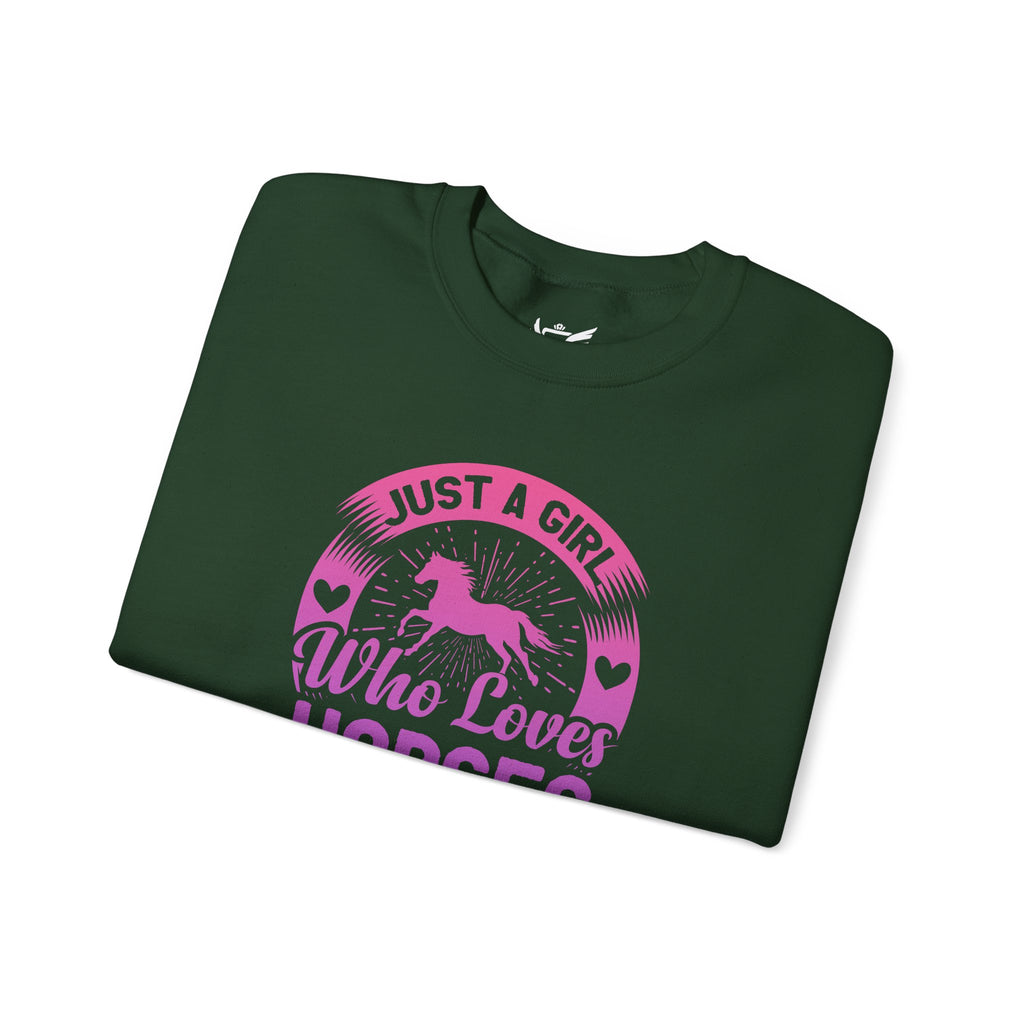 Just a Girl Who Loves Horses Heavy Blend™ Crewneck Sweatshirt