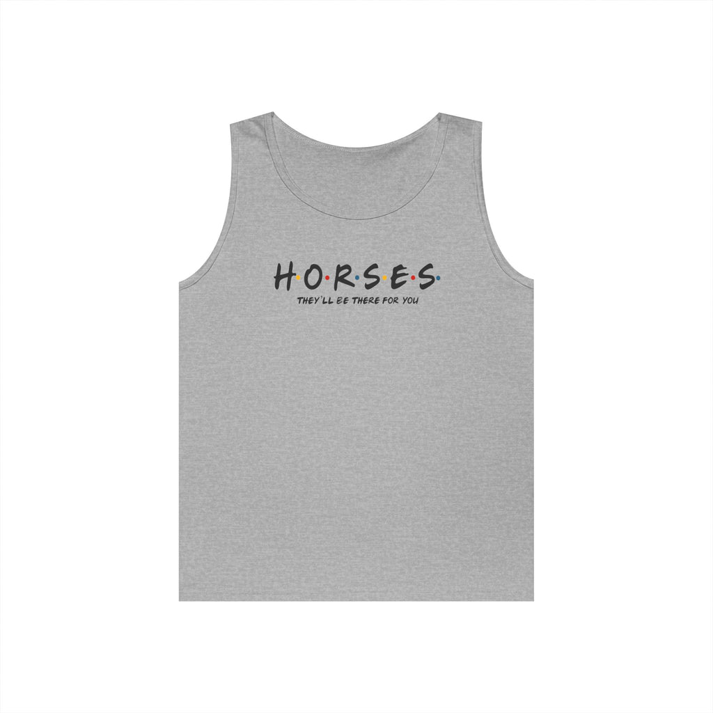 Horses, Friends Theme Heavy Cotton Tank Top